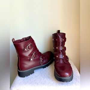 SO Burgundy Combat Boots